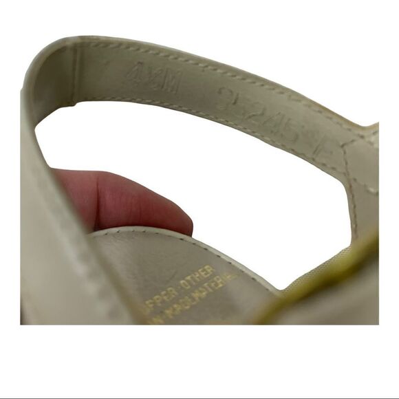 🔵Vintage Red Cross Shoes Cream Buckle Peep Toe Sandals 4.5 - Picture 10 of 10